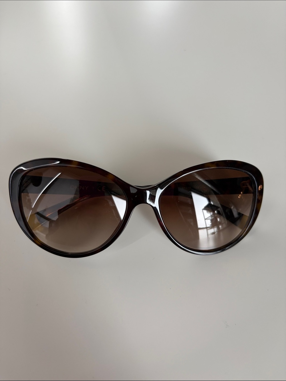 DKNY Tortoiseshell Oversized Women's Sunglasses - Brown Lenses